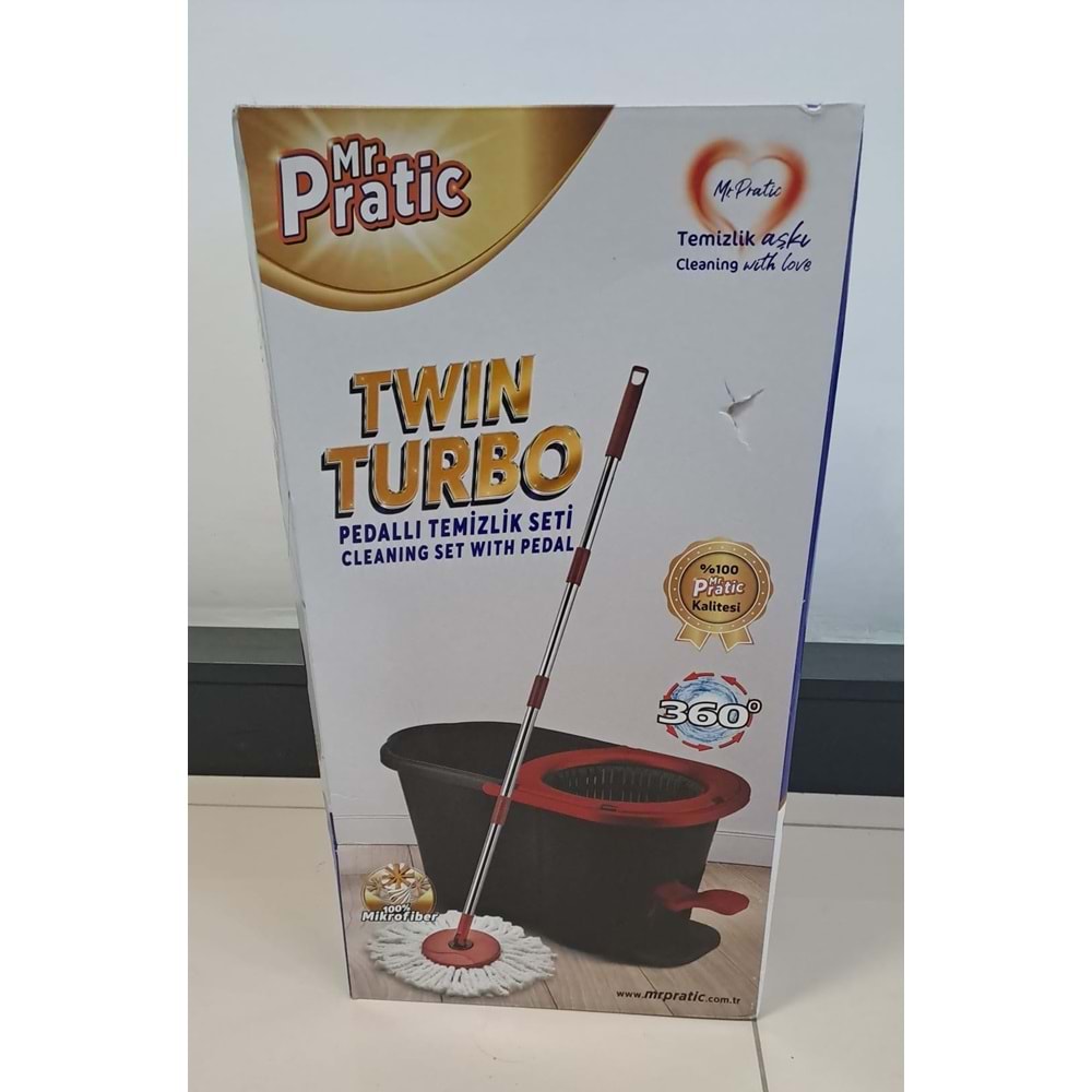 MR. PRATİC MOP SET TEMİZLİK SETİ PEDALLI TWİN TURBO DÖNERLİ VİLEDA