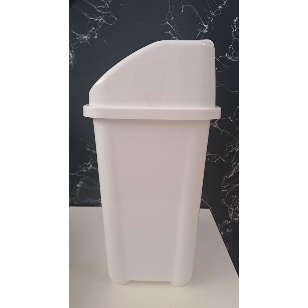 MERDEM PLASTİK MIENCA FANTAZİ ÇÖP KOVASI İTMELİ 10 LT 2 NO ( 235mm x 185mm x 365mm )