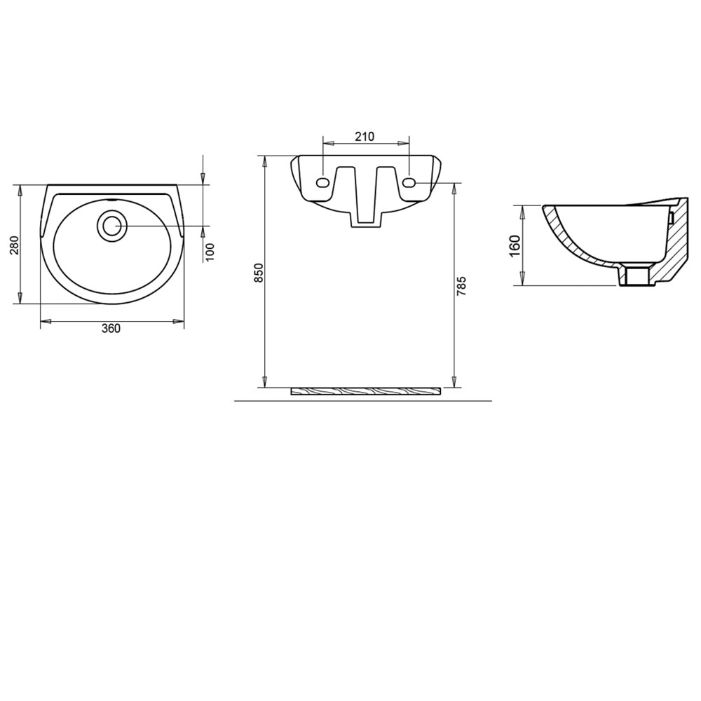 28X35 OVAL LAVABO TURAVİT