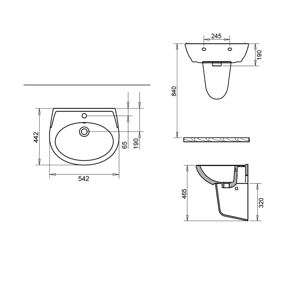 POLO LAVABO 45X55cm + YARIM AYAK TURAVİT