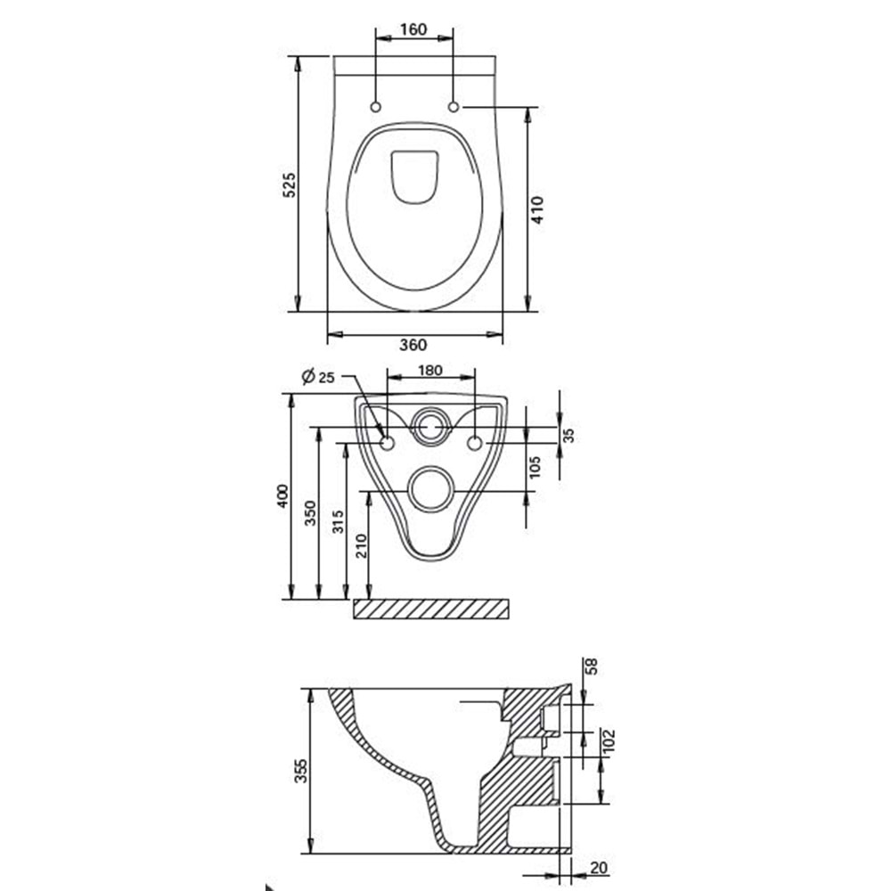 PERA RİMLESS ASMA KLOZET TURAVİT MAT KAPUÇİNO