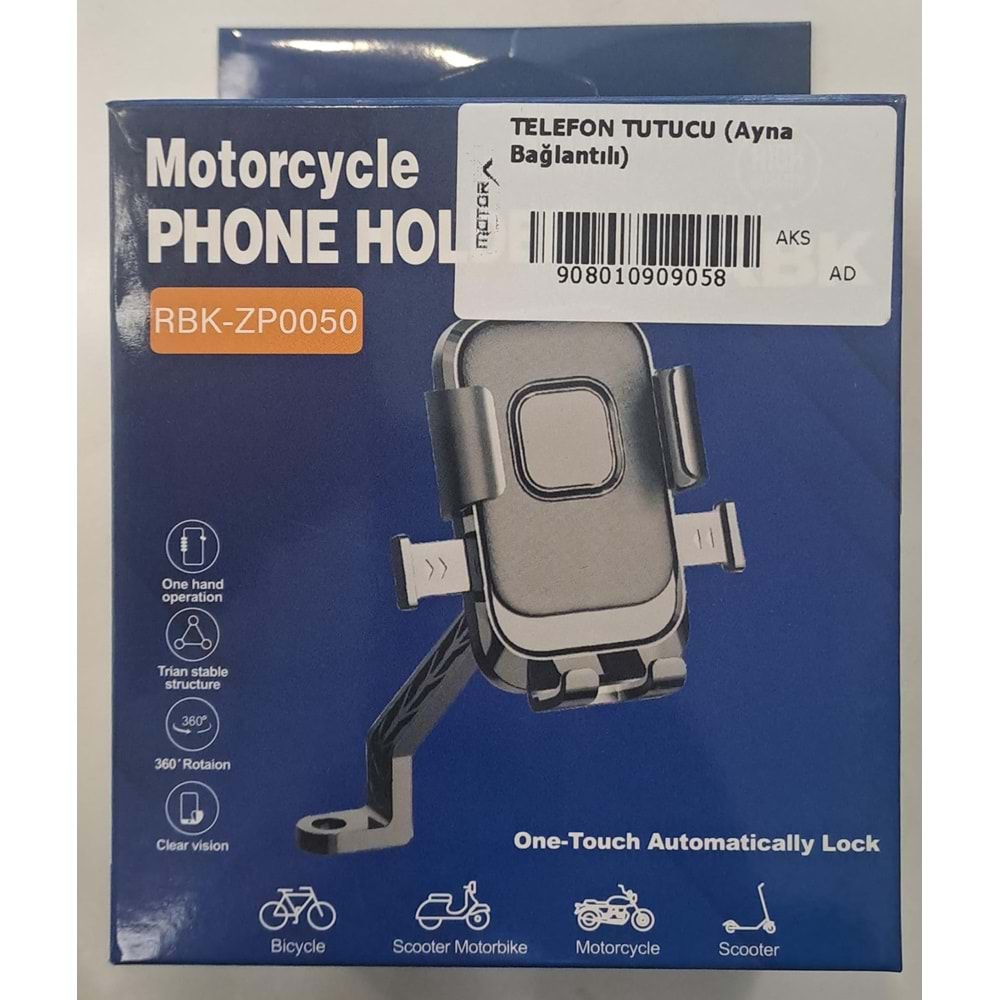 MOTORSİKLET - BİSİKLET TELEFON TUTUCU ( AYNA BAĞLANTILI )