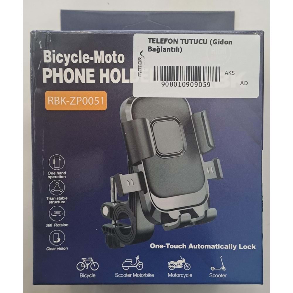 MOTORSİKLET - BİSİKLET TELEFON TUTUCU ( GİDON BAĞLANTILI )