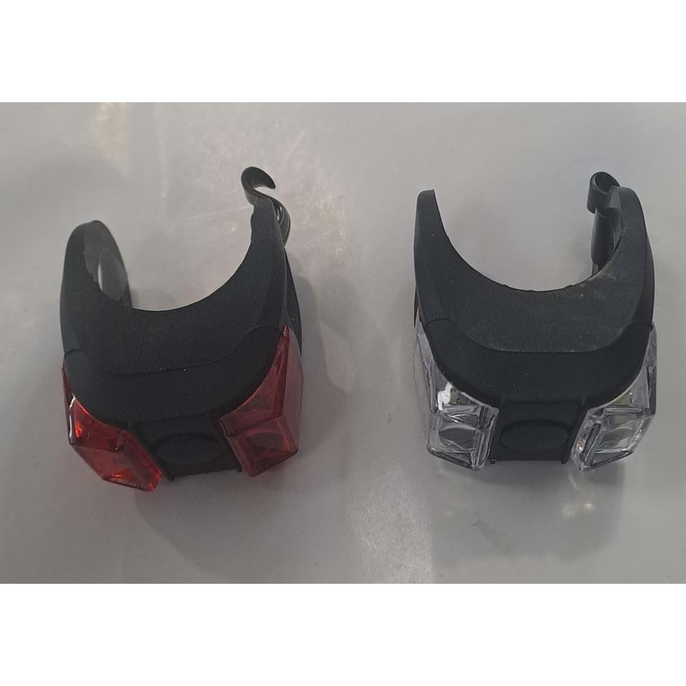 RECTUS PİLLİ BİSİKLET IŞIĞI ÖN ARKA ÇAKAR LEDLİ ( KIRMIZI -BEYAZ )