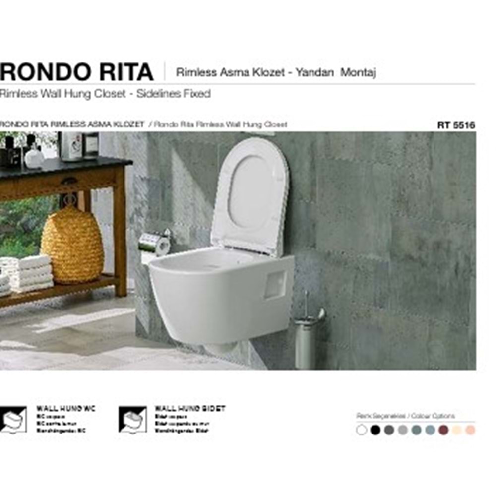 RONDO RITA RIMLESS KANALSIZ ASMA KLOZET ( YANDAN MONTAJ ) TURAVİT