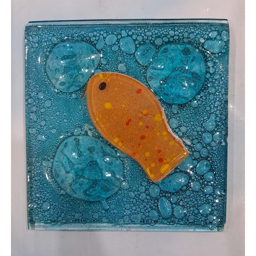LEVA DEKORATİF CAM BANYO GİDER SÜSÜ ( 10 x 10 cm ) - BALIK
