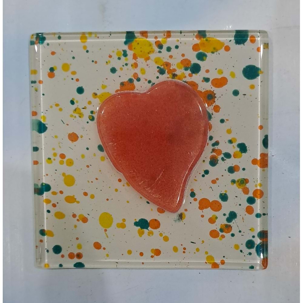 LEVA DEKORATİF CAM BANYO GİDER SÜSÜ ( 10 x 10 cm ) - KALP