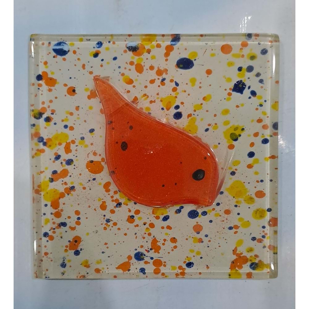 LEVA DEKORATİF CAM BANYO GİDER SÜSÜ ( 10 x 10 cm ) - KUŞ