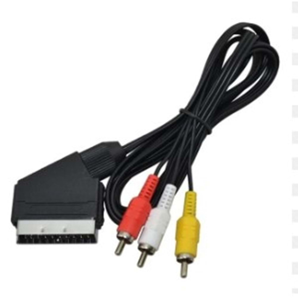 SCART KABLOSU / RCA 3 LÜ TOS ÇIKIŞLI