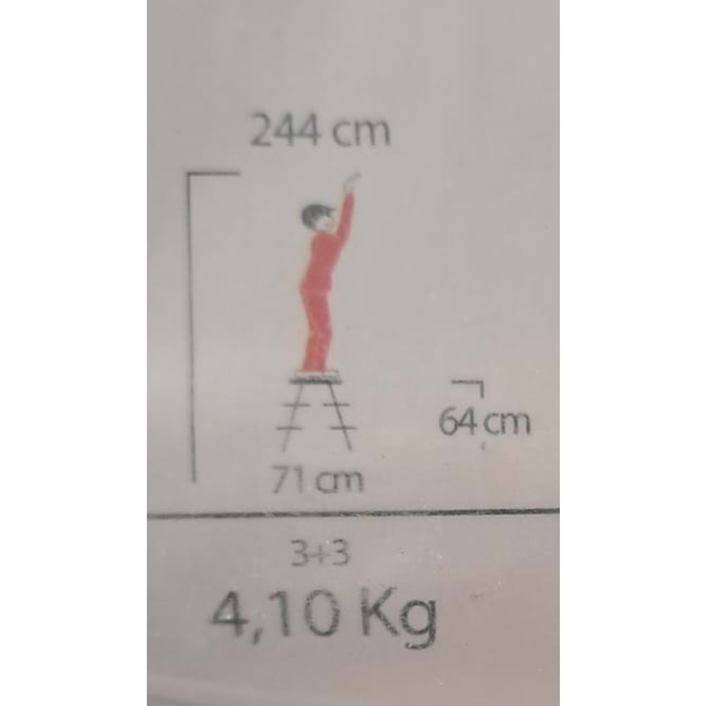 ÇİFT ÇIKIŞLI METAL MERDİVEN 3 BASAMAK ( 3+3 BASAMAKLI )