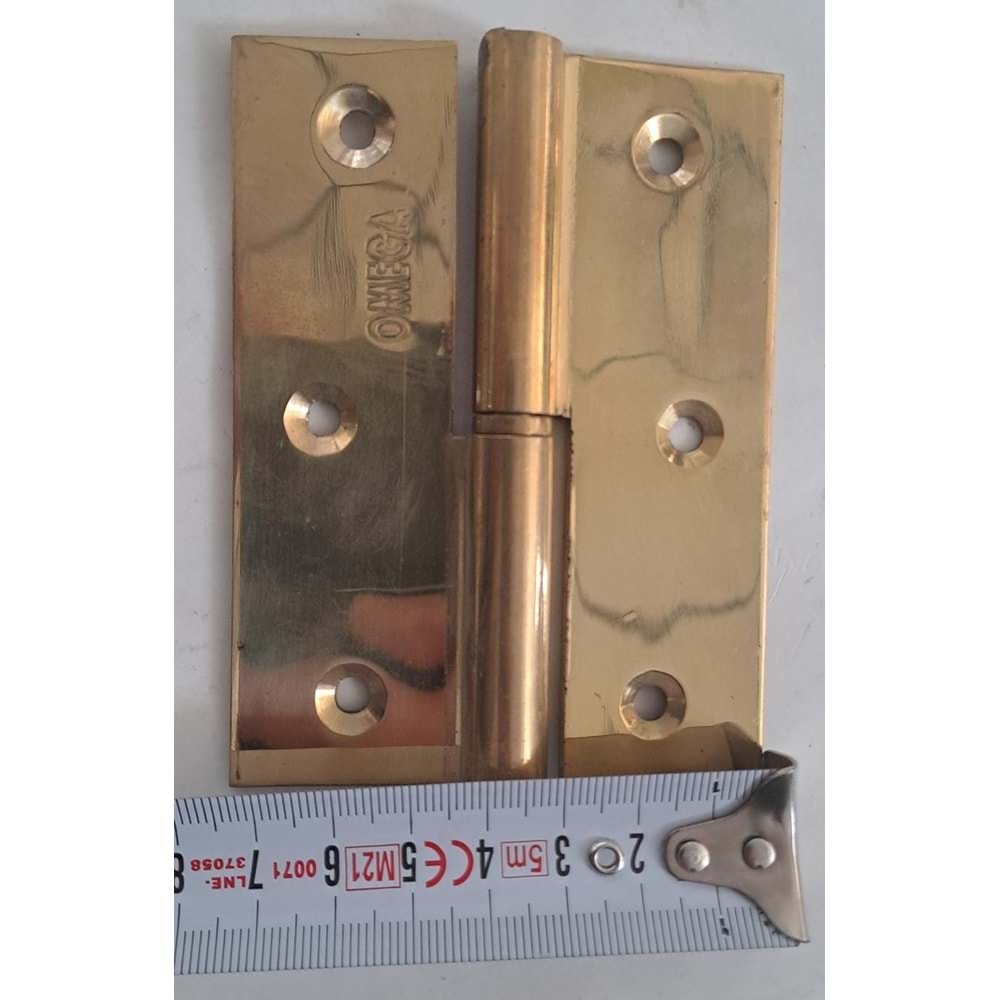 PİRİNÇ OKKA MENTEŞE SARI SOL ( OMEGA ) ( 4 x 10 CM )