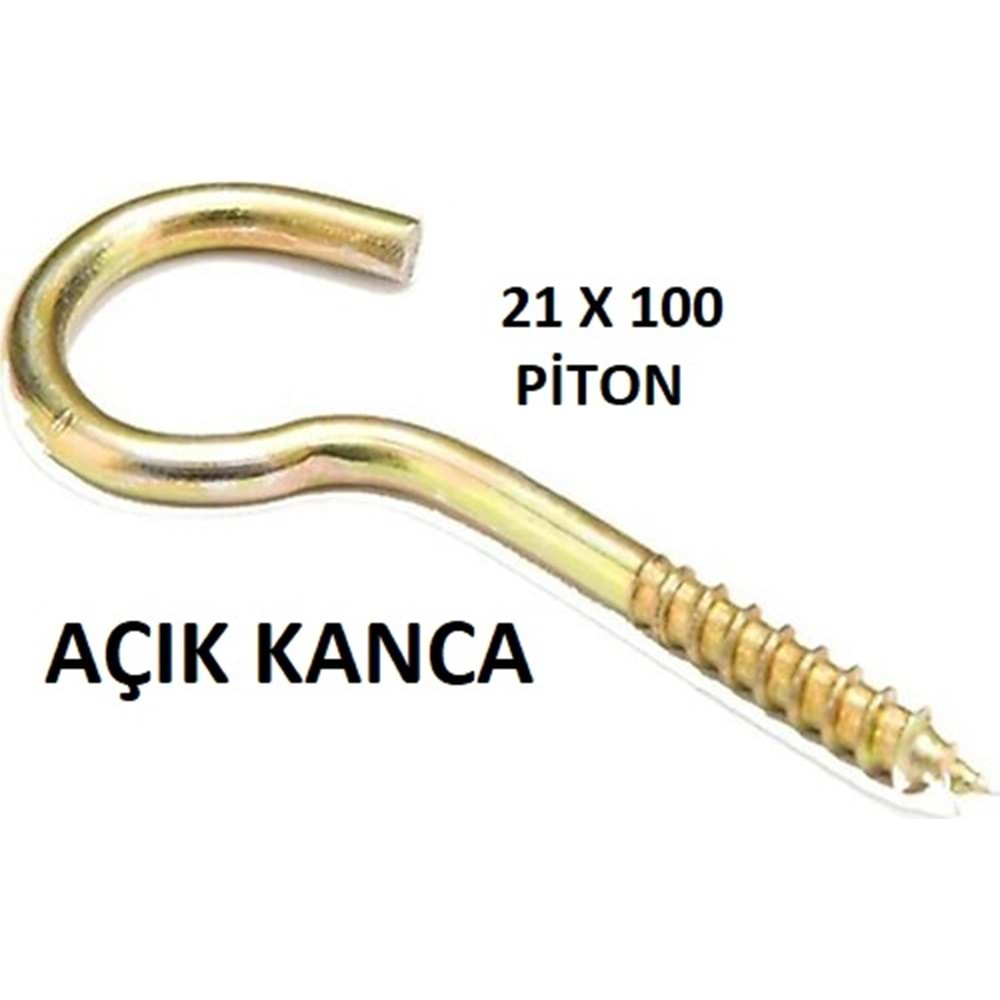 21 x 100 PİTON - AÇIK KANCA ( 1 ADET FİYATIDIR )