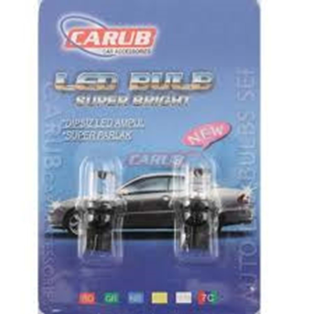 12 VOLT 7 RENKLİ DİPSİZ LED AMPÜL ( CARUB )