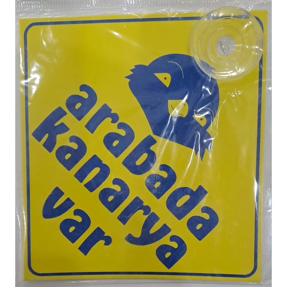 ARABA YAZISI (STİCKER) VANTUZLU ( 11 x 11 cm ) - ARABADA KANARYA VAR