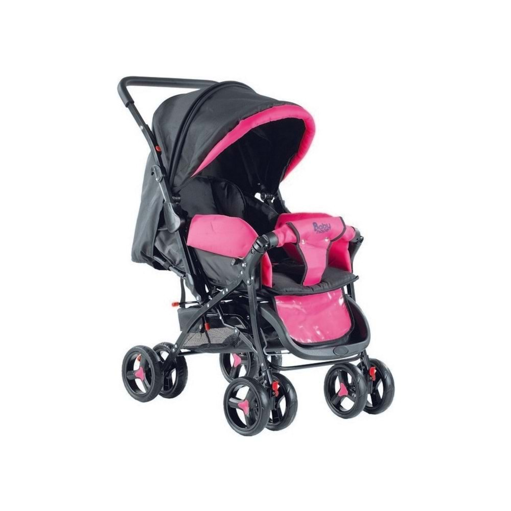 BH-603 13 BABYHOPE PUSET ( PEMBE - SİYAH ) BEBEK ARABASI