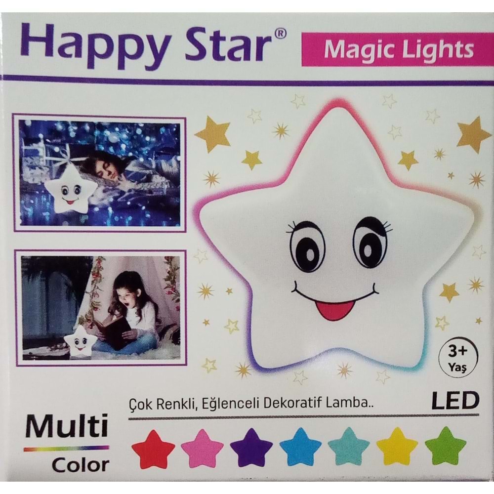 HAPPY STAR IŞIKLI YILDIZ - PİLLİ LED LAMBA