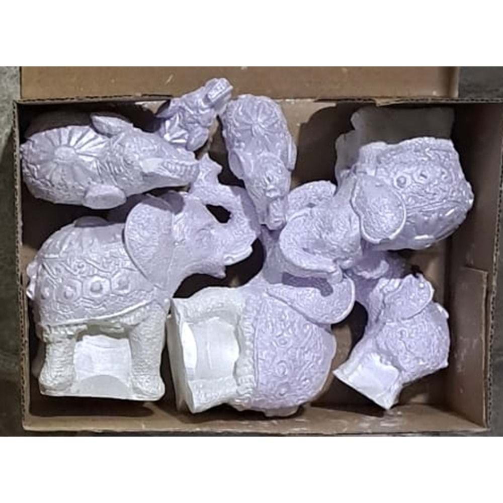 7 Lİ FİL SET ALÇI RENKLİ MİNİ