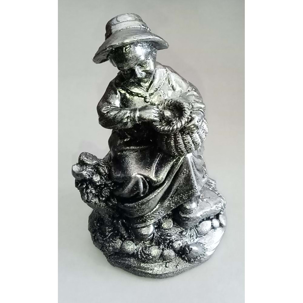 POLYESTER BİBLO 0034 SEPETLİ KIZ - GÜMÜŞ ( 1 ADET FİYATIDIR )