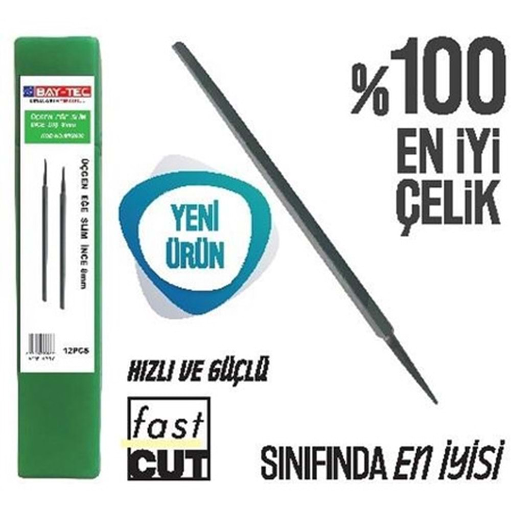 BAY-TEC MK0900 ÜÇGEN EĞE SLİM İNCE 4 mm ( 1 ADET FİYATIDIR )