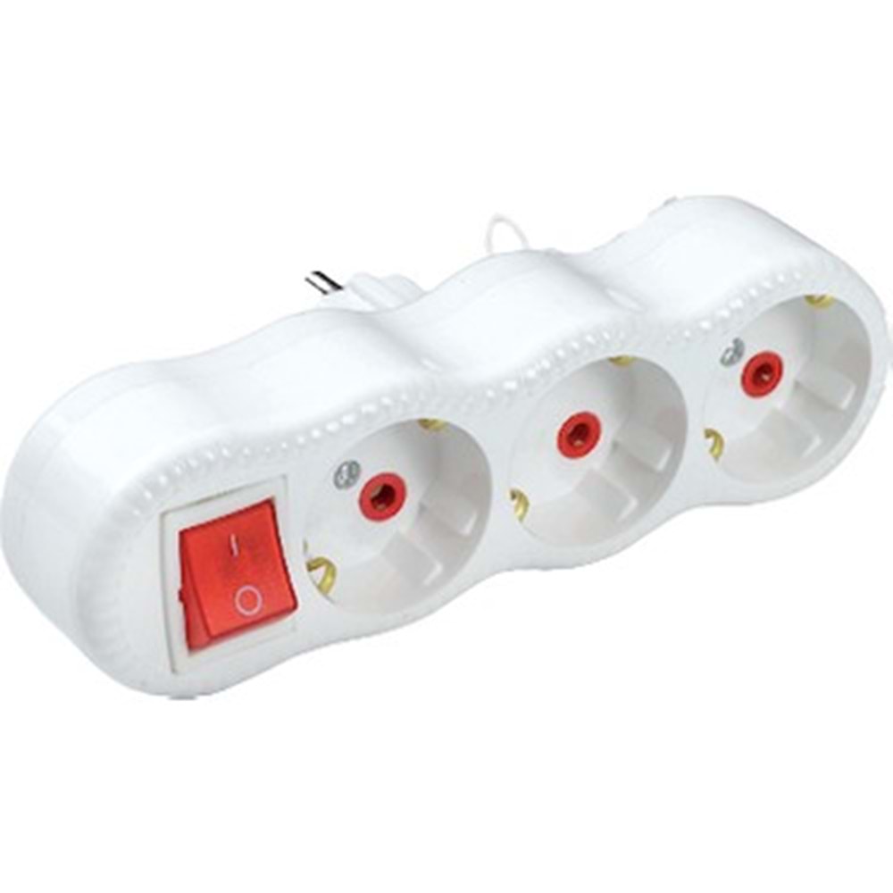 ALFA ELEKTRİK - 3 LÜ ANAHTARLI FİŞ PRİZ ( GOLYAT )