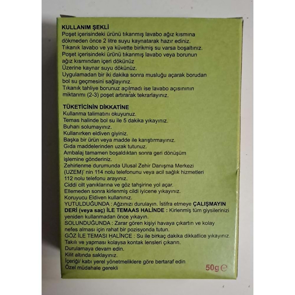 MAXFRESH LAVABO AÇICI 50 gr