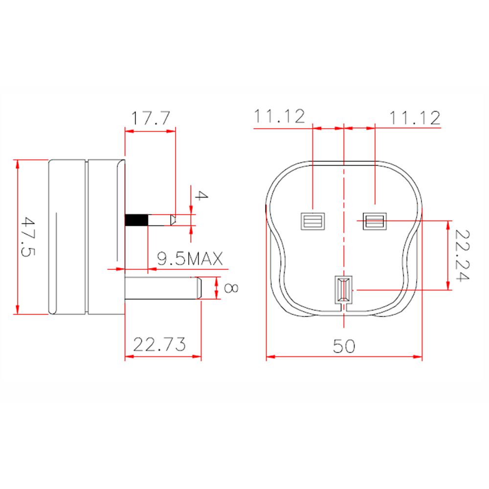 KABLO UCUNA MONTE İNGİLİZ FİŞ - S.S145 - 13AMP - 250V - ( FITTED WITH 13 A FUSE )
