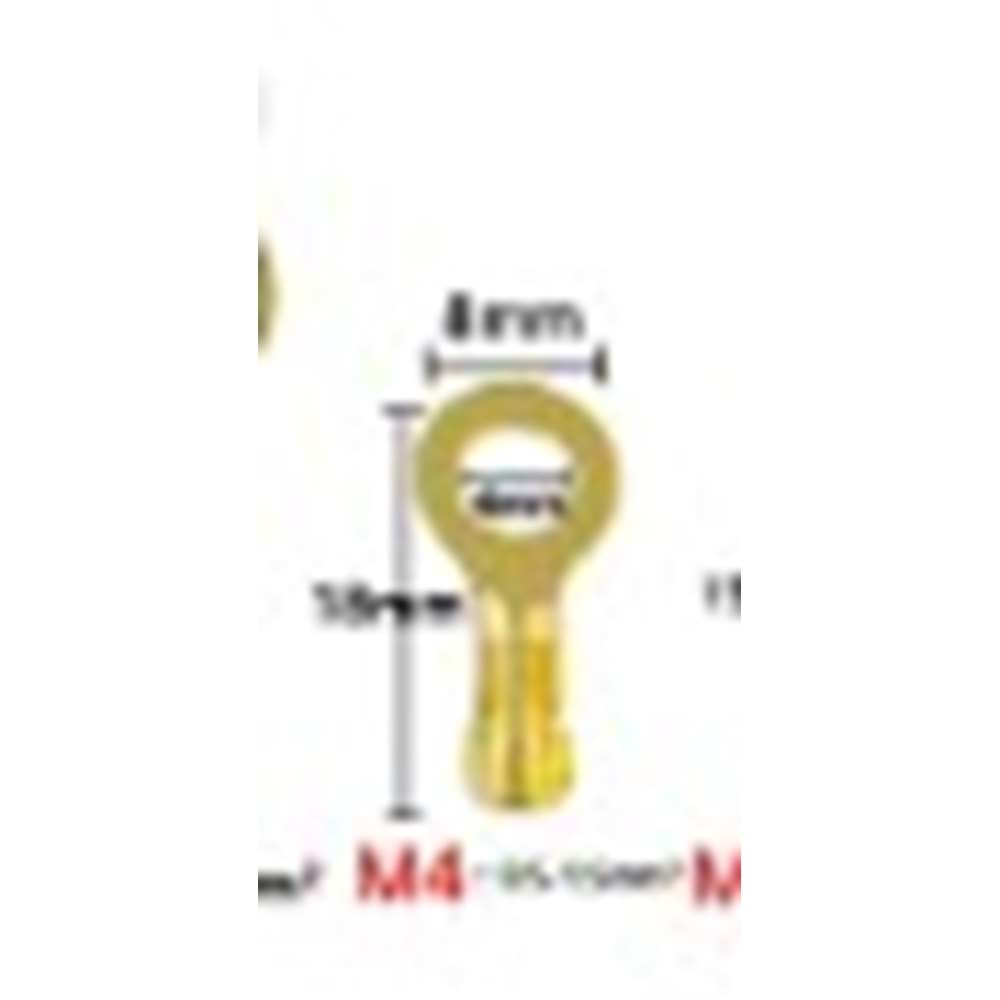 SARI KABLO PABUÇ HALKA (Tks-4 (M4) halka tip terminaller ) 4.2mm - 7 adet