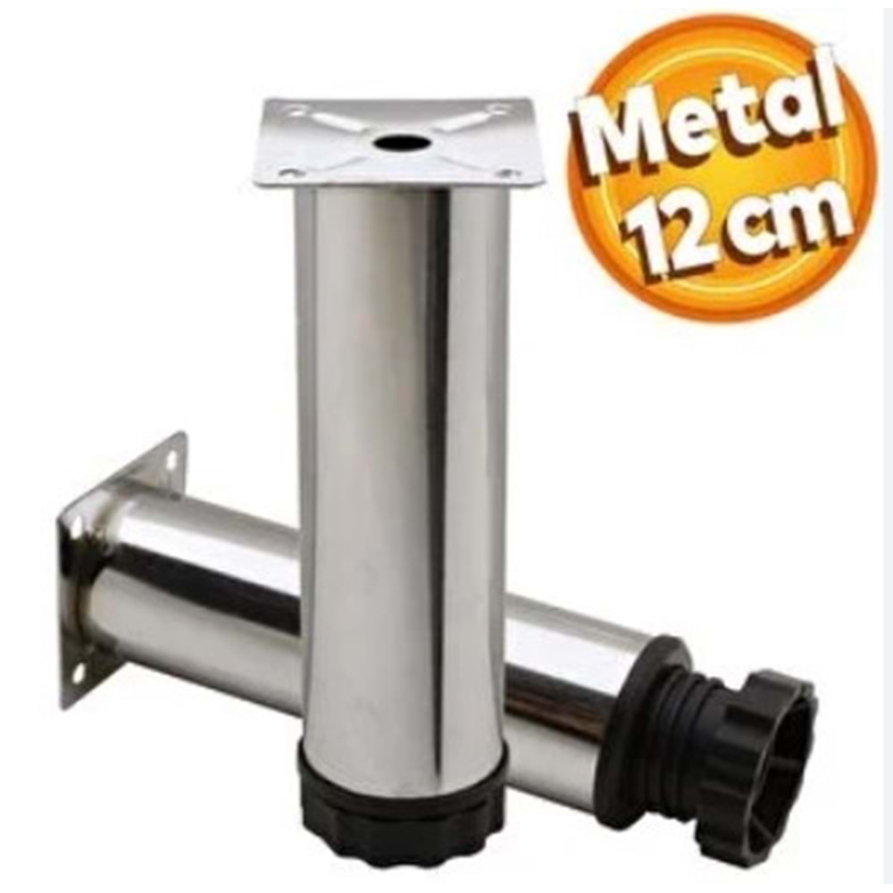METAL BAZA AYAK 12 CM KROM ( 1 ADET FİYATIDIR )