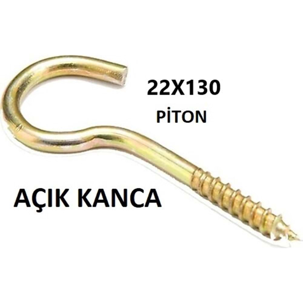 22 x 130 PİTON - AÇIK KANCA ( 1 ADET FİYATIDIR )