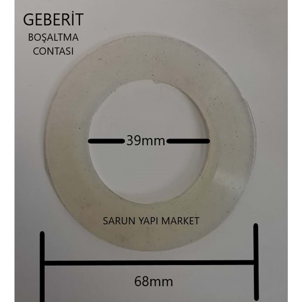GEBERİT ESKİ TİP - GÖMME REZERVUAR CONTASI (DIŞ ÇAP 68mm / İÇ ÇAP 39mm ) İÇ KISIMDAN DIŞ KISIMA DOĞRU İNCELEN CONTA