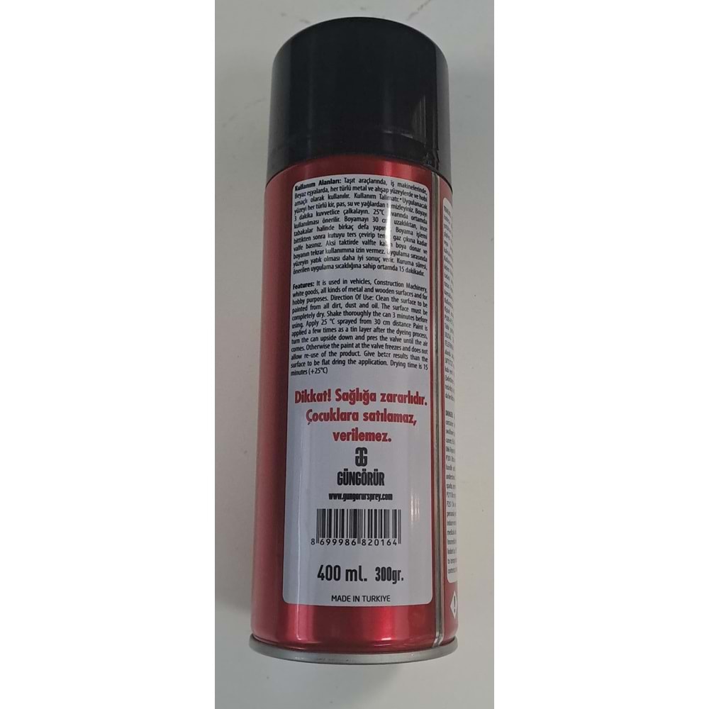 GÜNGÖRÜR SPREY BOYA 400 ml - MAT SİYAH