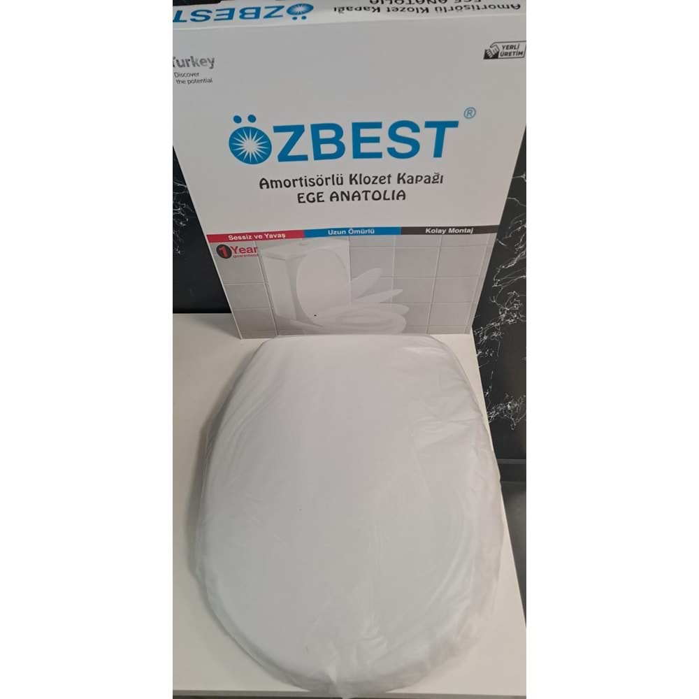 ÖZBEST EGE ANATOLİA (AMORTİSÖRLÜ) YAVAŞ KAPANAN KLOZET KAPAĞI ÜSTTEN MONTAJLI