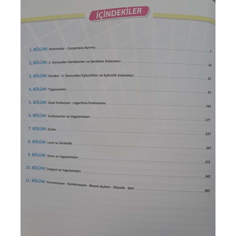 AYDIN YAYINLARI AYT MATEMATİK SORU BANKASI