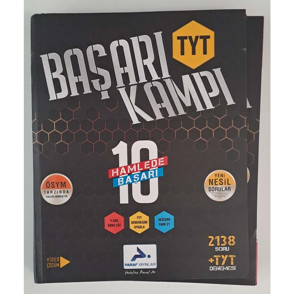 PARAF YAYINLARI TYT BAŞARI KAMPI 2138 SORU + TYT DENEMESİ( 2.EL )