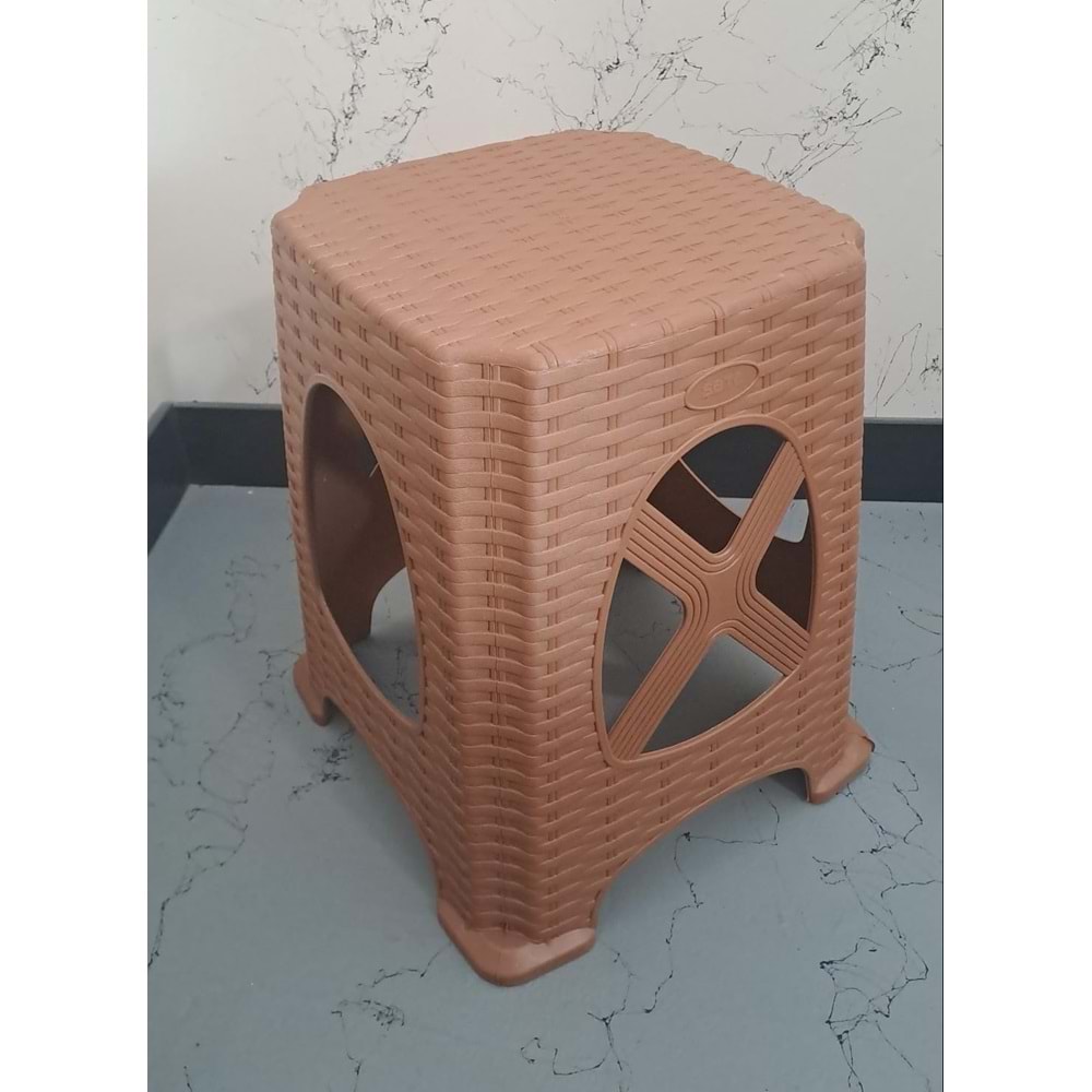 LEVA GARDEN SİSUS TABURE RATTAN HASIR KUSAKLI BÜYÜK TİK RENGİ ( 1 ADET FİYATIDIR )