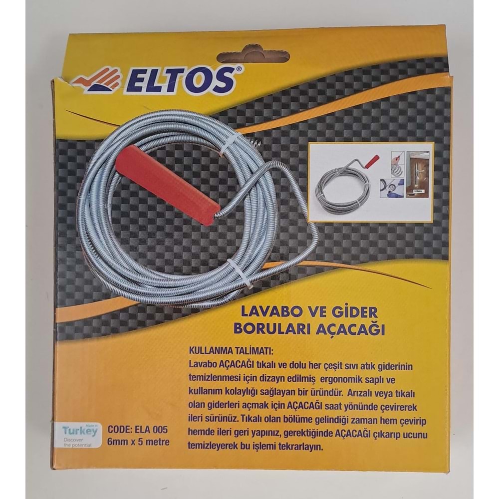 ELTOS LAVABO VE GİDER BORULARI AÇACAĞI - KANAL AÇMA 5 METRE