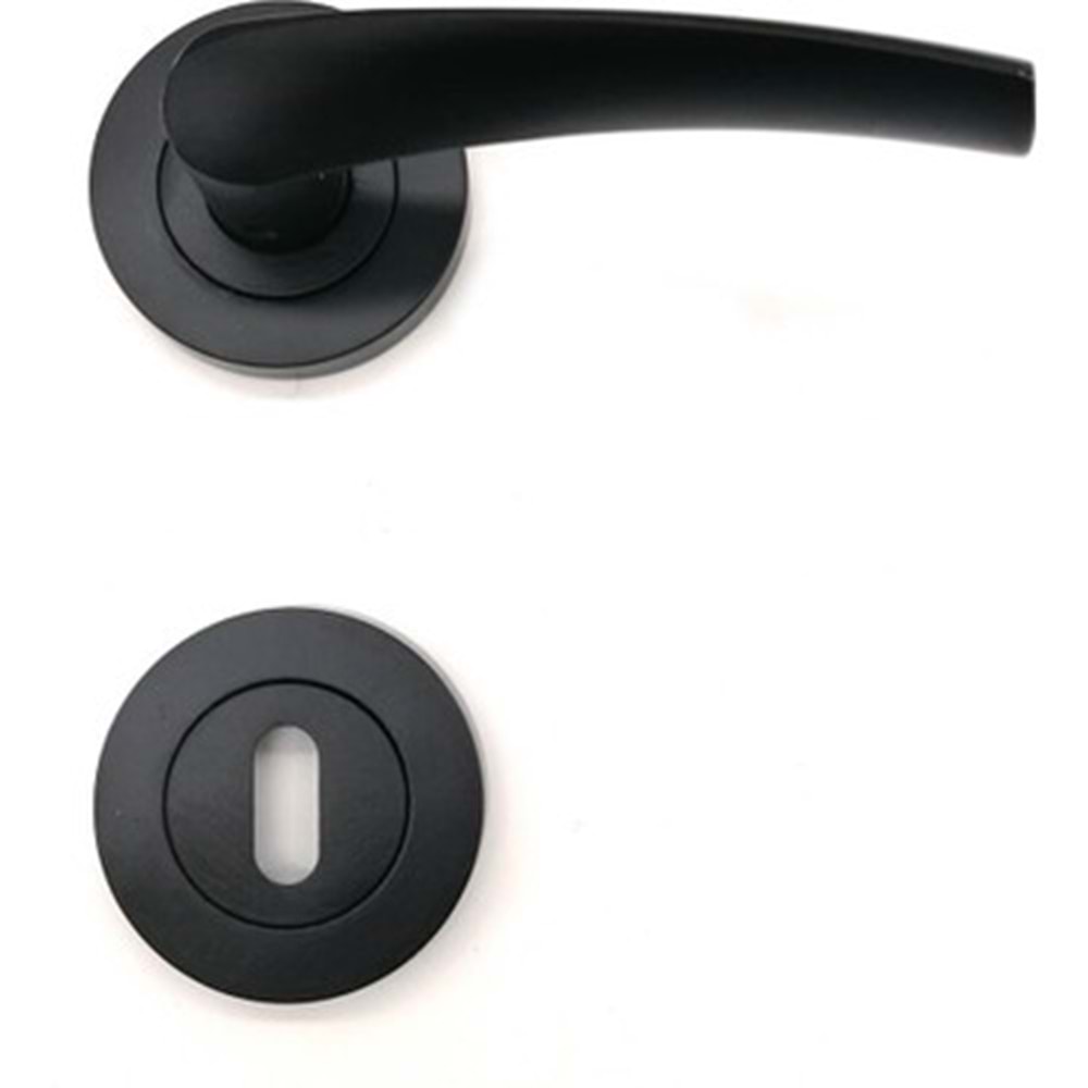 VENAX BRAVO ROZETLİ ODA KAPI KOLU TAKIM - SİYAH