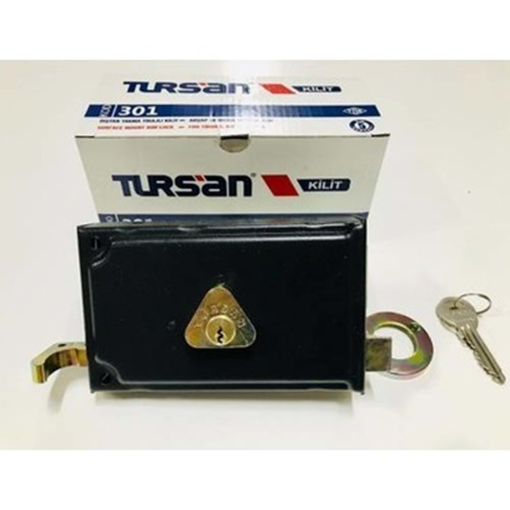 TURSAN TRAJLI ( TİRAJLI ) KİLİT KARE 14 cm SİLİNDİRLİ TRAJLI ( TİRAJLI ) KİLİT - DEMİR KAPI KİLİDİ - 301