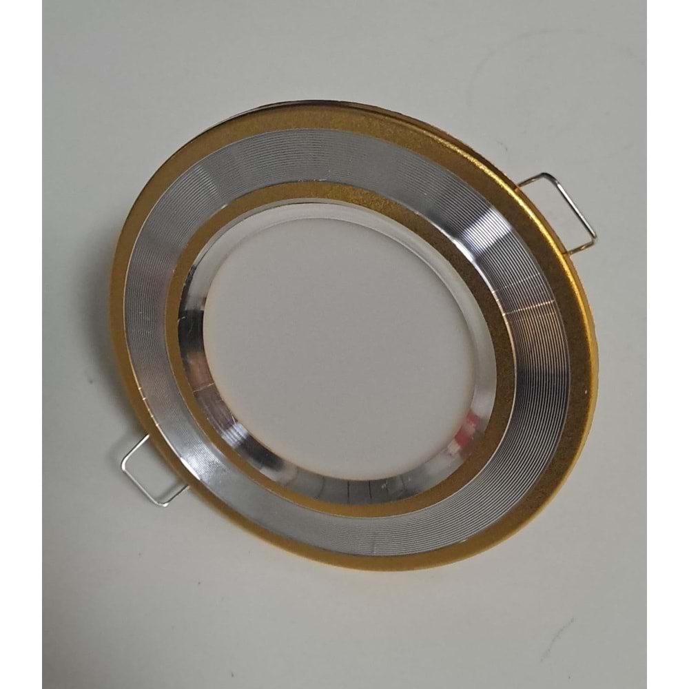 GLOBAL 5 WATT LED SPOT KROM ÇİZGİLİ ALTIN PLASTİK KASA BEYAZ IŞIK 6500K 358LM