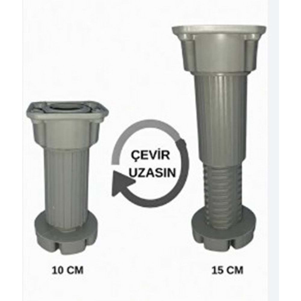 PİMO AYARLI BAZA AYAK PLASTİK 10-15 CM ( 1 ADET FİYATIDIR )
