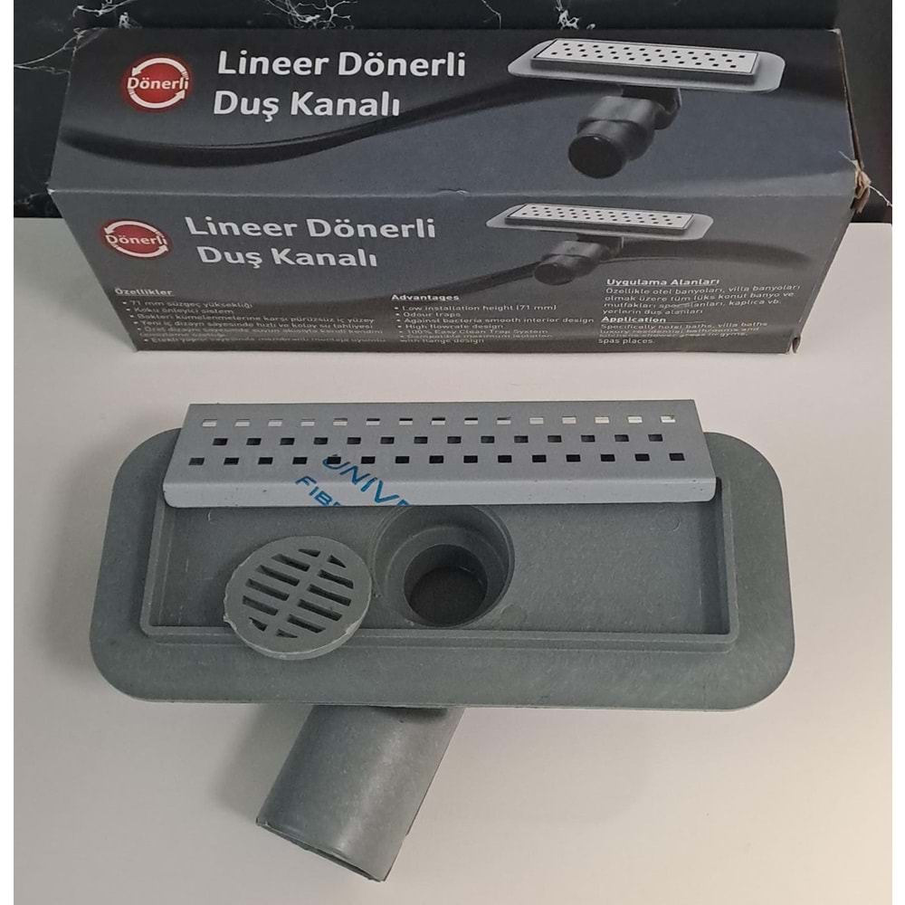 DUŞ KANALI ETEKLİ 20cm X Ø50 DÖNERLİ - EKO