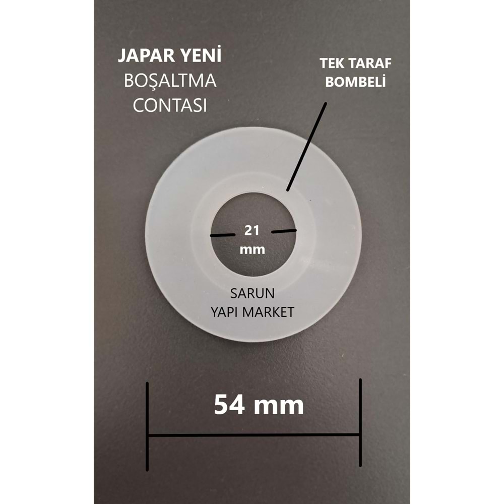 JAPAR - YENİ GÖMME REZERVUAR İÇ TAKIM CONTASI (DIŞ ÇAP 54mm / İÇ ÇAP 21mm ) TEK TARAF BOMBELİ