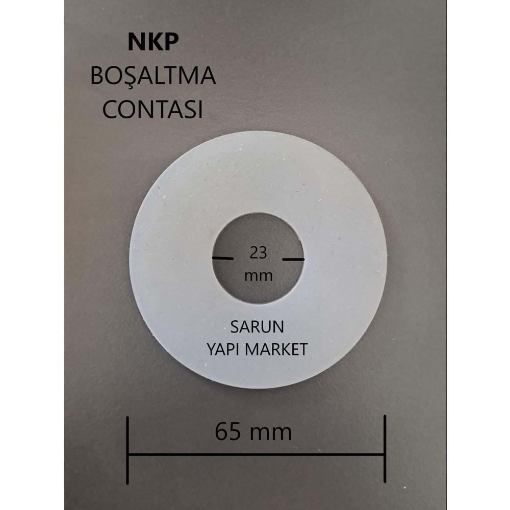 NKP - GÖMME REZERVUAR İÇ TAKIM CONTASI (DIŞ ÇAP 65mm / İÇ ÇAP 23mm ) ŞEFFAF
