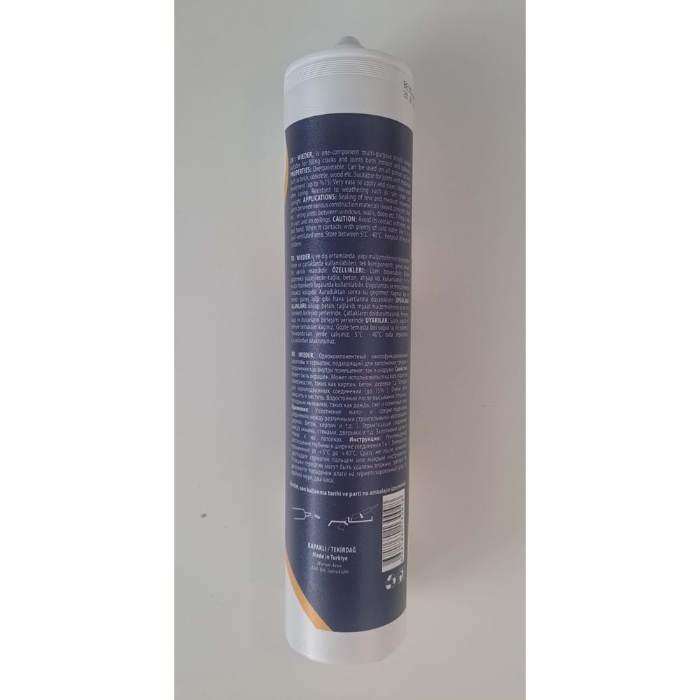WIEDER SİLİKONİZE MASTİK BEYAZ 450 Gr