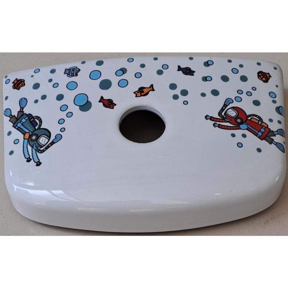 ÇOCUK KLOZET ( REZERVUAR KAPAĞI DEKORLU ) TURAVİT - ( SADECE DEPO KAPAĞIDIR )