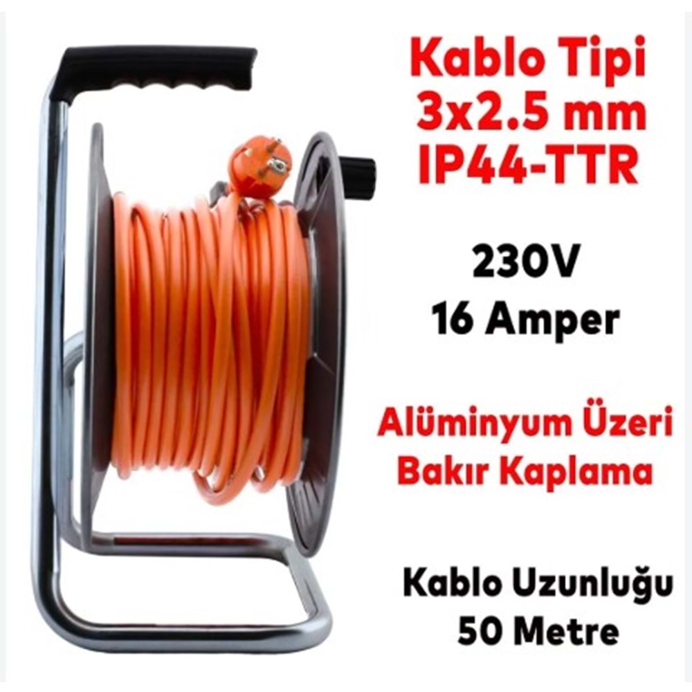 GOLD MAKARALI SEYYAR UZATMA ARA KABLOSU - 3 x 2,5 - 50 mt