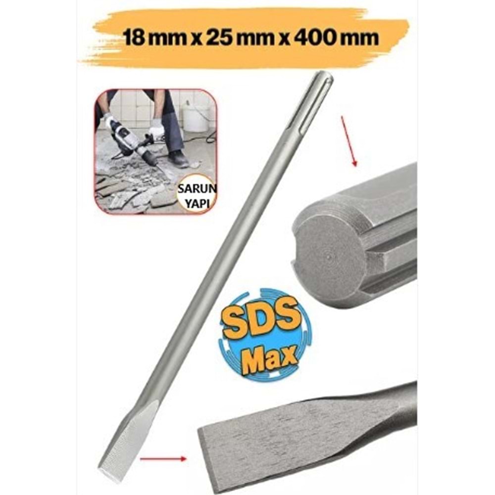 18 x 400 x 25mm SDS MAX KIRICI MAKİNE İÇİN KESKİ