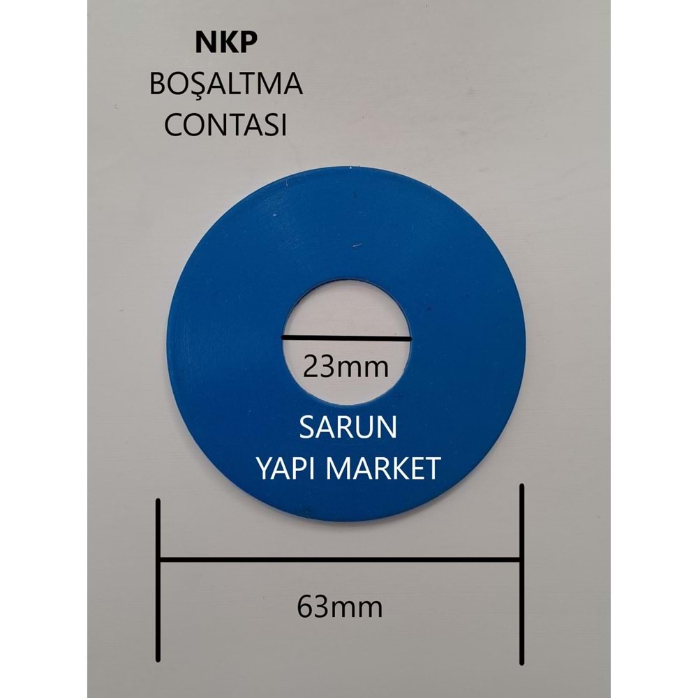 NKP - GÖMME REZERVUAR İÇ TAKIM CONTASI (DIŞ ÇAP 63mm / İÇ ÇAP 23mm ) MAVİ