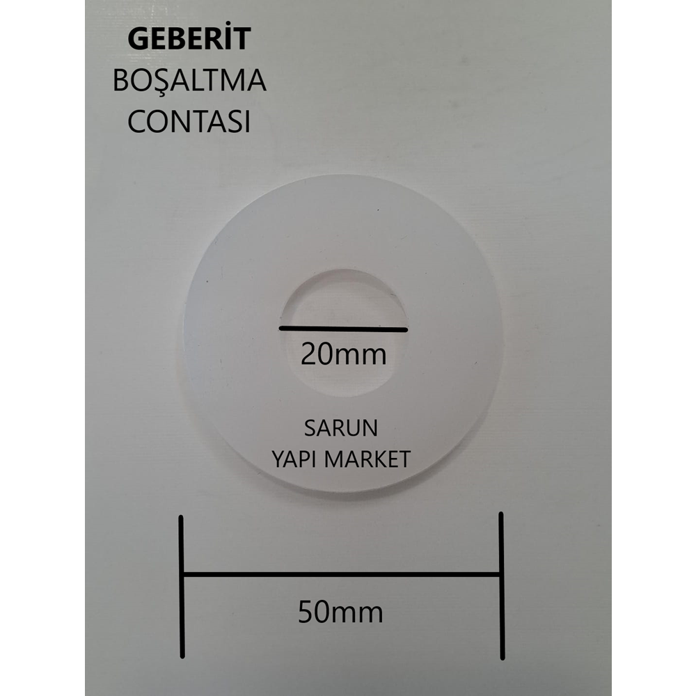GEBERİT - KÜÇÜK - GÖMME REZERVUAR İÇ TAKIM CONTASI (DIŞ ÇAP 50mm / İÇ ÇAP 20mm) - BEYAZ