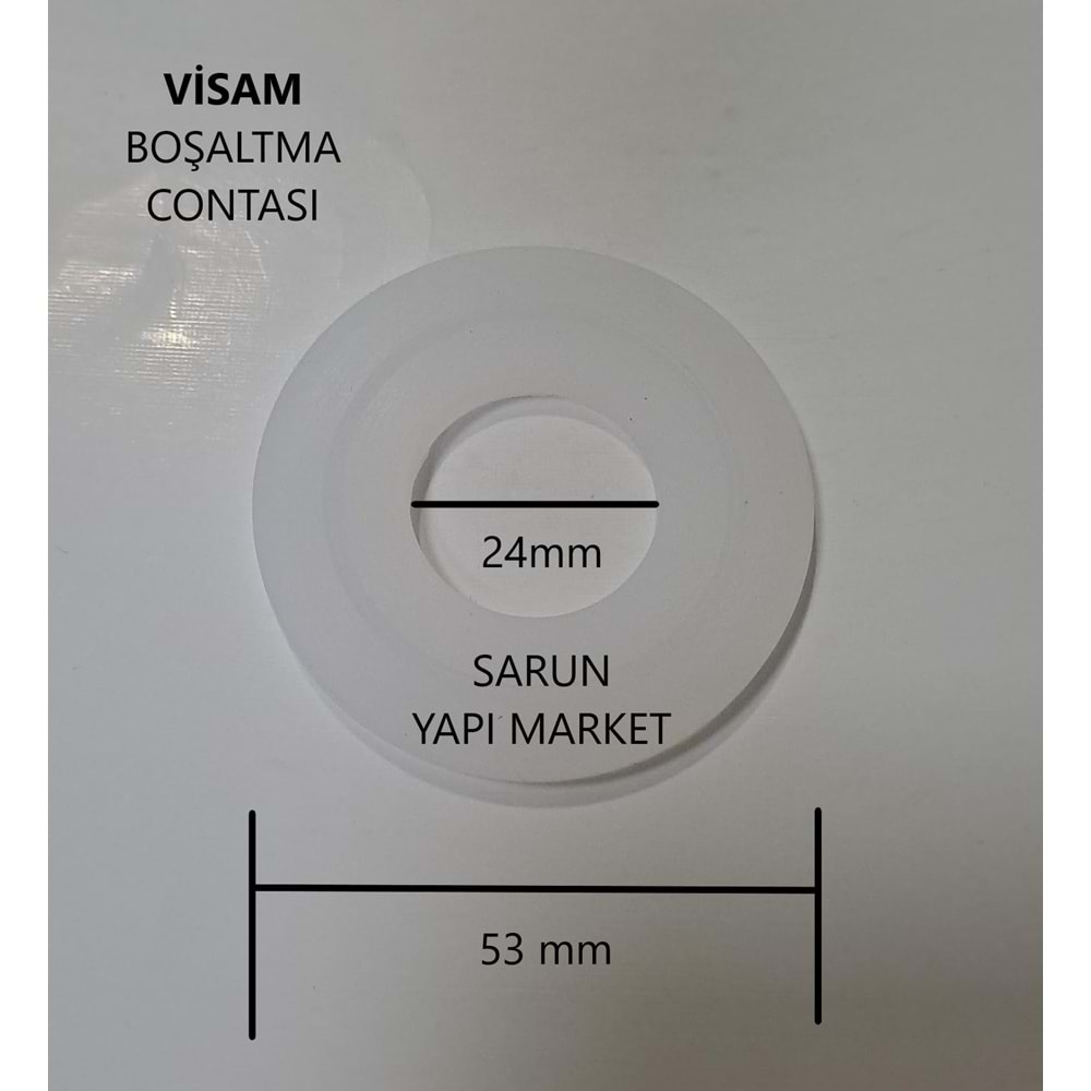 VİSAM - GÖMME REZERVUAR LORD İÇ TAKIM CONTASI (DIŞ ÇAP 53mm / İÇ ÇAP 24mm ) - BEYAZ